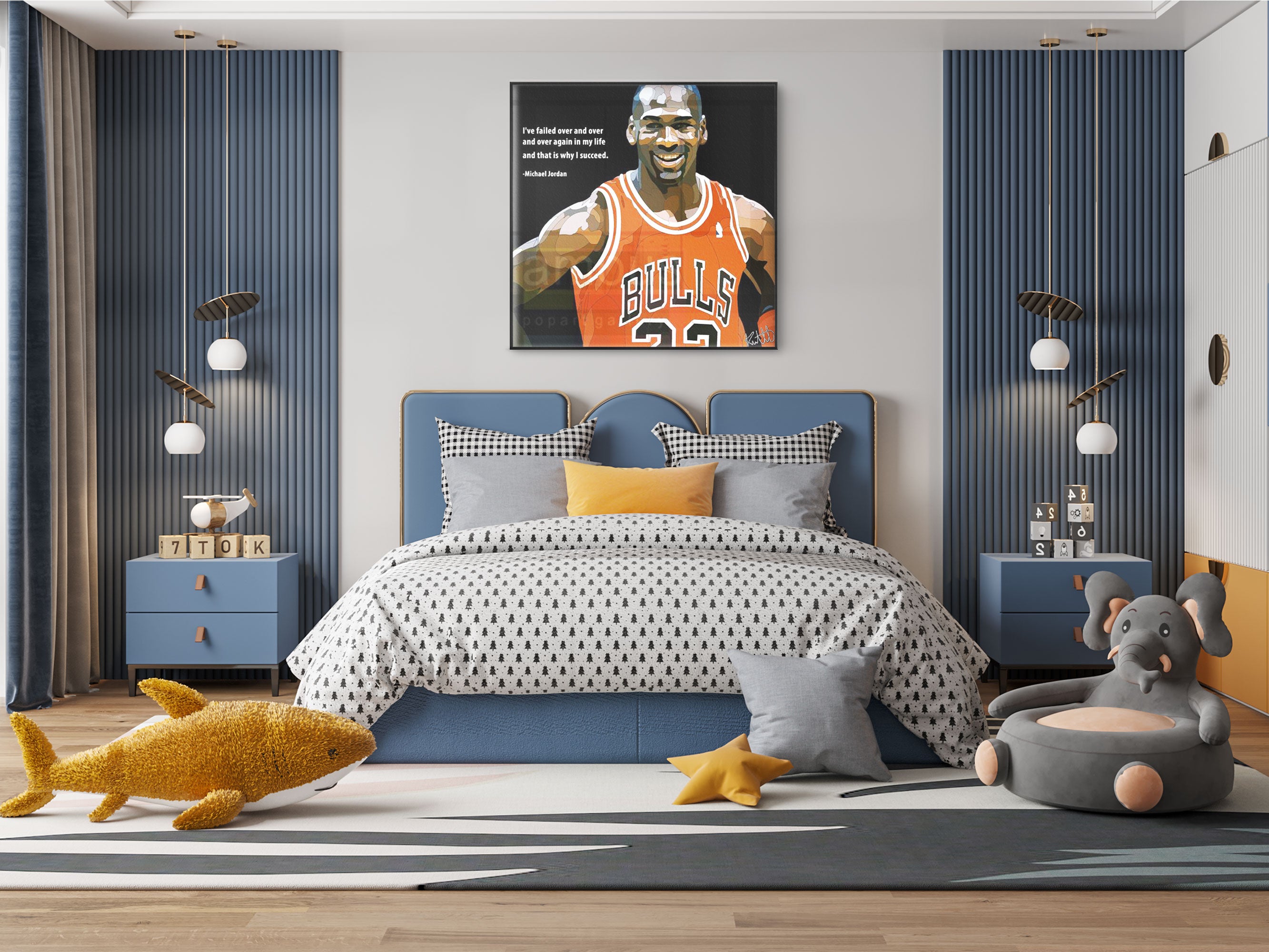 תמונה פוסטר כדורסל פופ ארט מייקל ג'ורדן