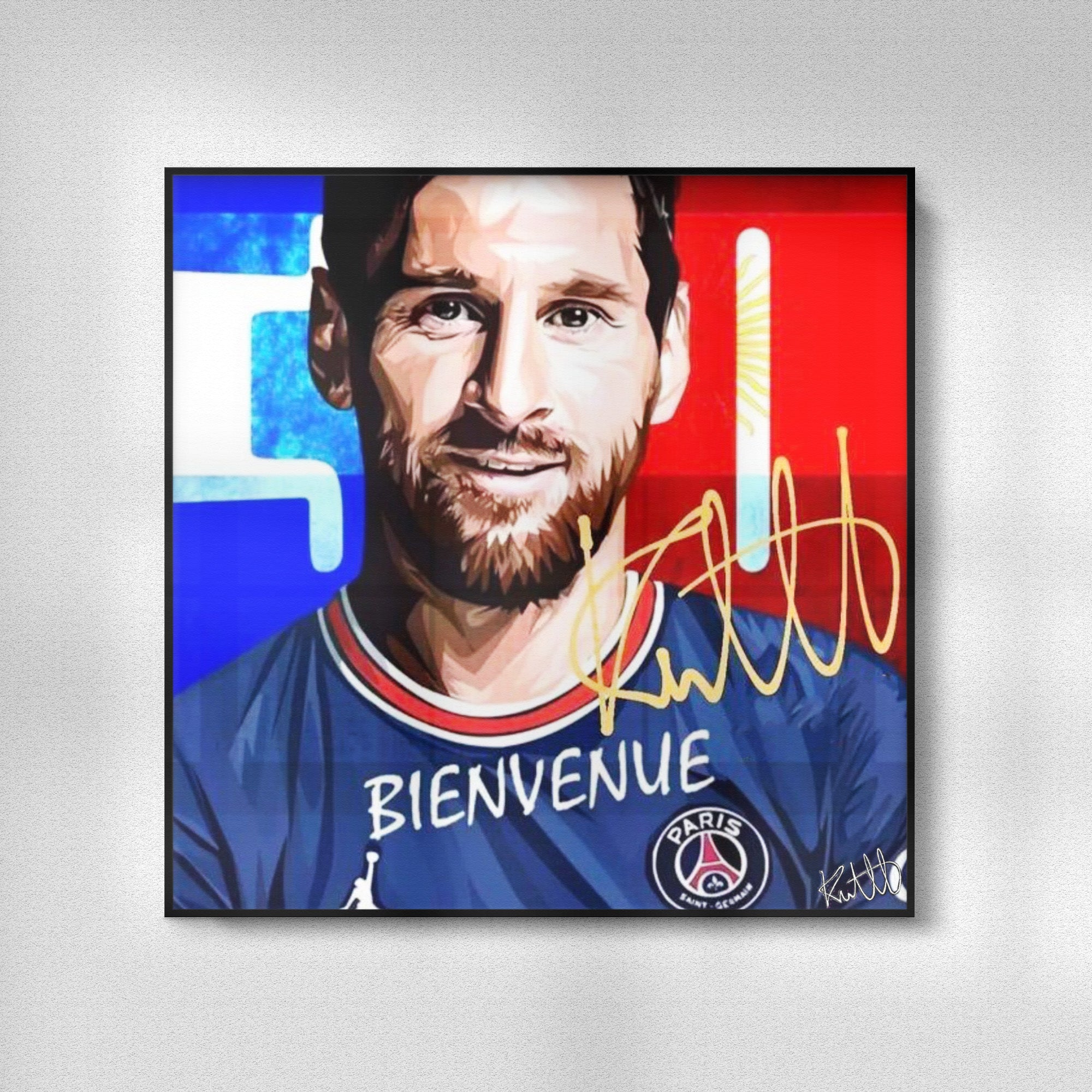 תמונה פוסטר כדורגל מסי פריז פופ ארט